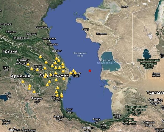 В Каспийском море произошло землетрясение