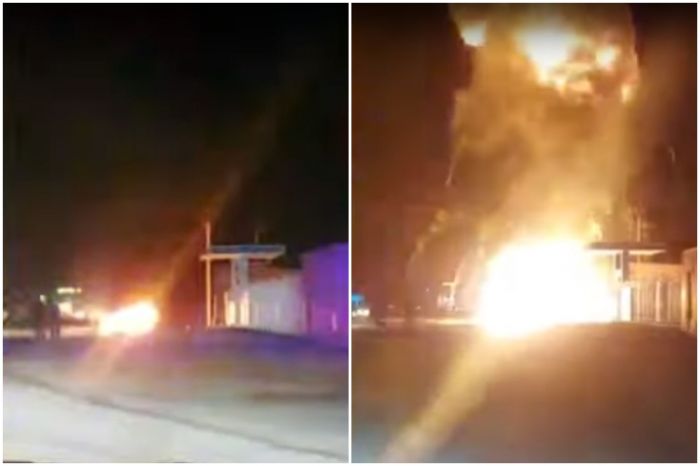 Автомобиль загорелся и взорвался возле заправки в Мангистау