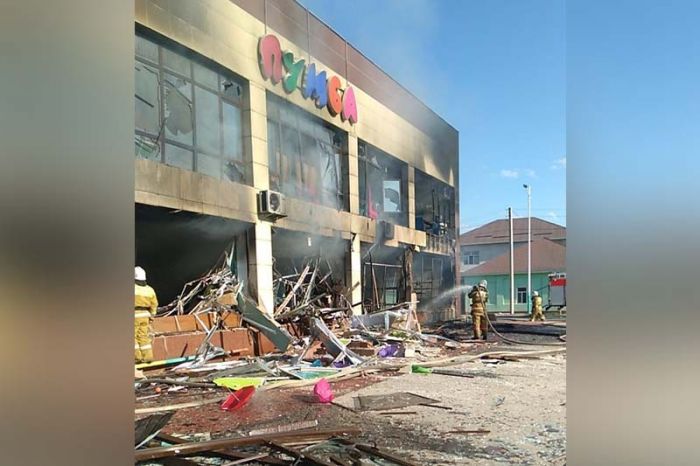 В детском центре в Кызылорде прогремел взрыв - видео 