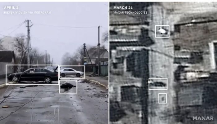 Спутниковые снимки Бучи показывают, что тела там лежали неделями, несмотря на заявления России - NYT​