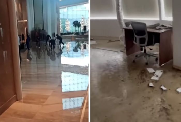 Отель Hilton Astana затопило из-за обильных дождей: гостей своевременно эвакуировали 