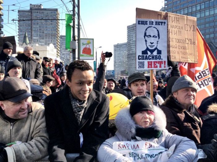 Митинг "За честные выборы" на Новом Арбате в Москве